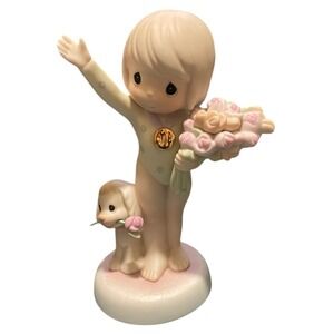 Precious Moments God Bless You With Bouquets Of Victory 1997 Figurine 283584